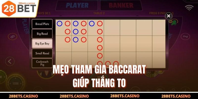 Mẹo tham gia baccarat giúp thắng to